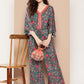 Ahalyaa Printed Basic Jumpsuit with Lace Inserts | Swadesiicart
