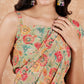 InWeave Women's Pear Green Red Floral Skirt Saree - Swadesiicart