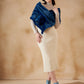 InWeave Women's Royal Blue Long Faux Fur Cape - Swadesiicart