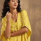 trueBrowns Lime Lehariya Printed Silk Kaftan Pant Set | Swadesiicart