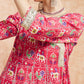 InWeave Women's Pink Patola Printed Gota Embroidered Anarkali Kurta - Swadesiicart