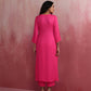 trueBrowns Pink Modal High Slit Kurta Set | Swadesiicart
