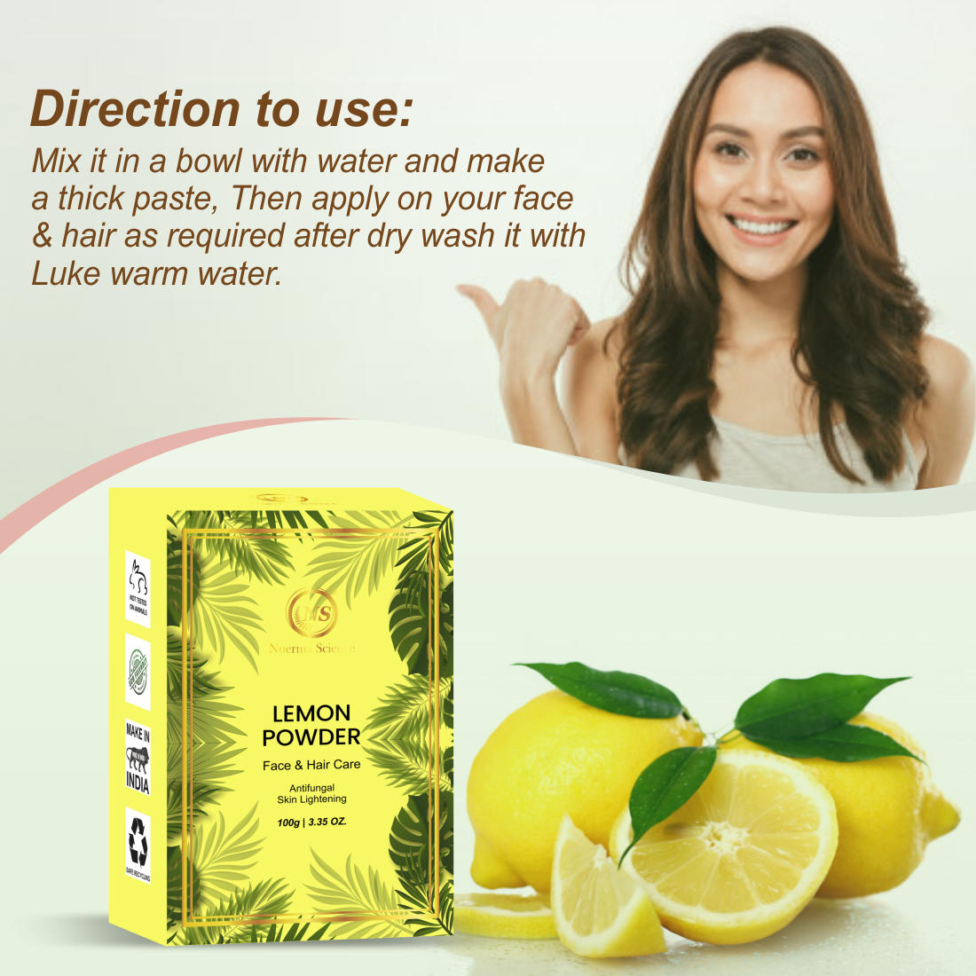 Nuerma Science Lemon Peel Powder For Skin & Hair | Swadesiicart