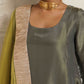 trueBrowns Green Tissue Anarkali Kurta Dupatta Set | Swadesiicart
