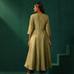trueBrowns Green Square Viscose Silk Flared Kurta Pant Set | Swadesiicart