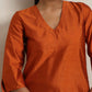 trueBrowns Orange Silk Kurta Co-ord Set - Swadesiicart