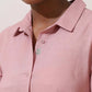 trueBrowns Pink Cotton Linen Dress | Swadesiicart