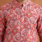 trueBrowns Men's Beige Printed Front Open Kurta | Swadesiicart