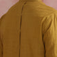 trueBrowns Men's Mustard Cotton Mandarin Collar Stylized Kurta | Swadesiicart