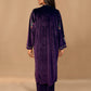 trueBrowns Wine Velvet Embroidered Kurta Set | Swadesiicart