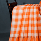 Cream And Orange Colored With Checks Pure Mangalgiri Cotton Saree By Gayathri Reddy Designer Studio | Swadesiicart