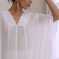 trueBrowns White Dobby Panel Kaftan Kurta Pant Set | Swadesiicart