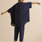 trueBrowns Blue Bandhani Silk Printed Boxy Fit Co-Ord Set - Swadesiicart