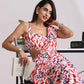 trueBrowns Carrot Muslin Ikat Sleeveless Blouse | Swadesiicart