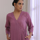 trueBrowns Onion Pink Dobby Angrakha Pant Set | Swadesiicart