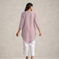 trueBrowns Pink Cotton Blend Short Kurta | Swadesiicart