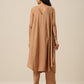 trueBrowns Beige Slub Texture Sleeveless Flared Kurta Pant Set | Swadesiicart