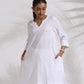 trueBrowns White Cotton Check Kurta Co-ord Set - Swadesiicart