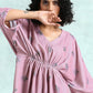 trueBrowns Light Mauve Printed Velvet Co-Ord Set - Swadesiicart