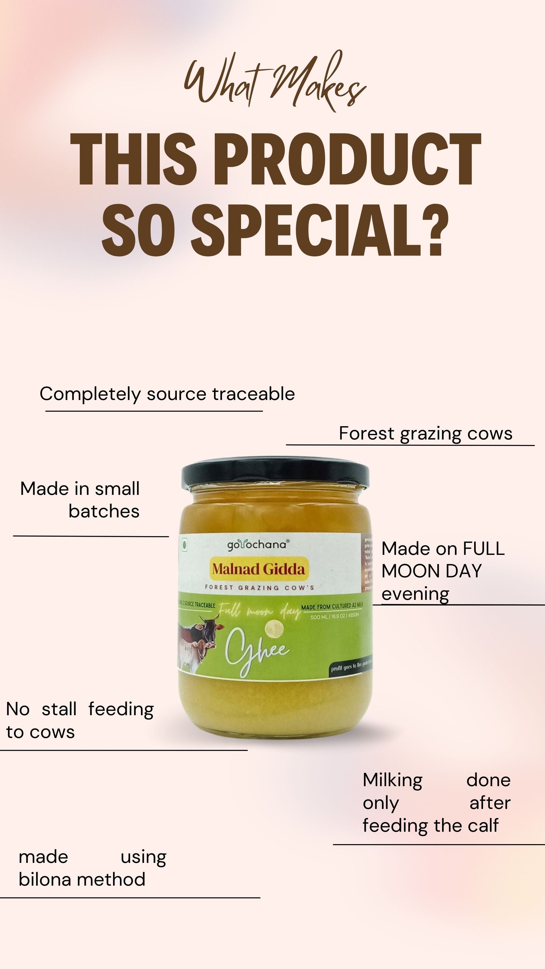 Gorochana 100% Source Traceable Desi Malnad Gidda A2 Full Moon Day Bilona Cow Ghee | Pure Ghee | Organic Ghee - Swadesiicart