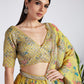 House of Panchhi Mustard Colour Organza Floral Design Digital Print Lehenga Choli & Dupatta | Swadesiicart