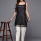 Ahalyaa Square Neck Printed Embellished Crepe Tunic | Swadesiicart