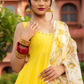 Pomcha Jaipur Yellow Berry Cotton Anarkali Set | Swadesiicart
