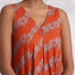 trueBrowns Orange Cotton Print Sleeveless Kurta Set | Swadesiicart