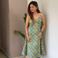 Noroke Modal Satin Cut-out Fitted Midi Dress | Swadesiicart