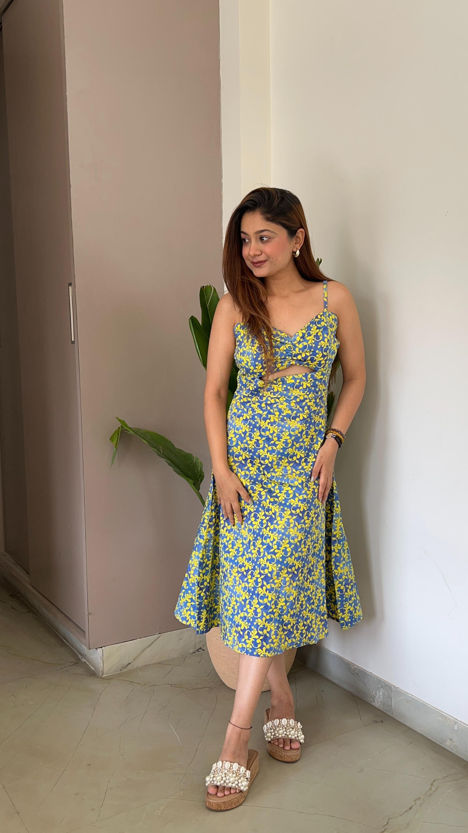 Noroke Modal Satin Cut-out Fitted Midi Dress | Swadesiicart