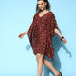InWeave Women's Burgundy Jaal Print Kaftan Dress - Swadesiicart