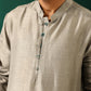 trueBrowns Men's Grey Silk Long Kurta | Swadesiicart