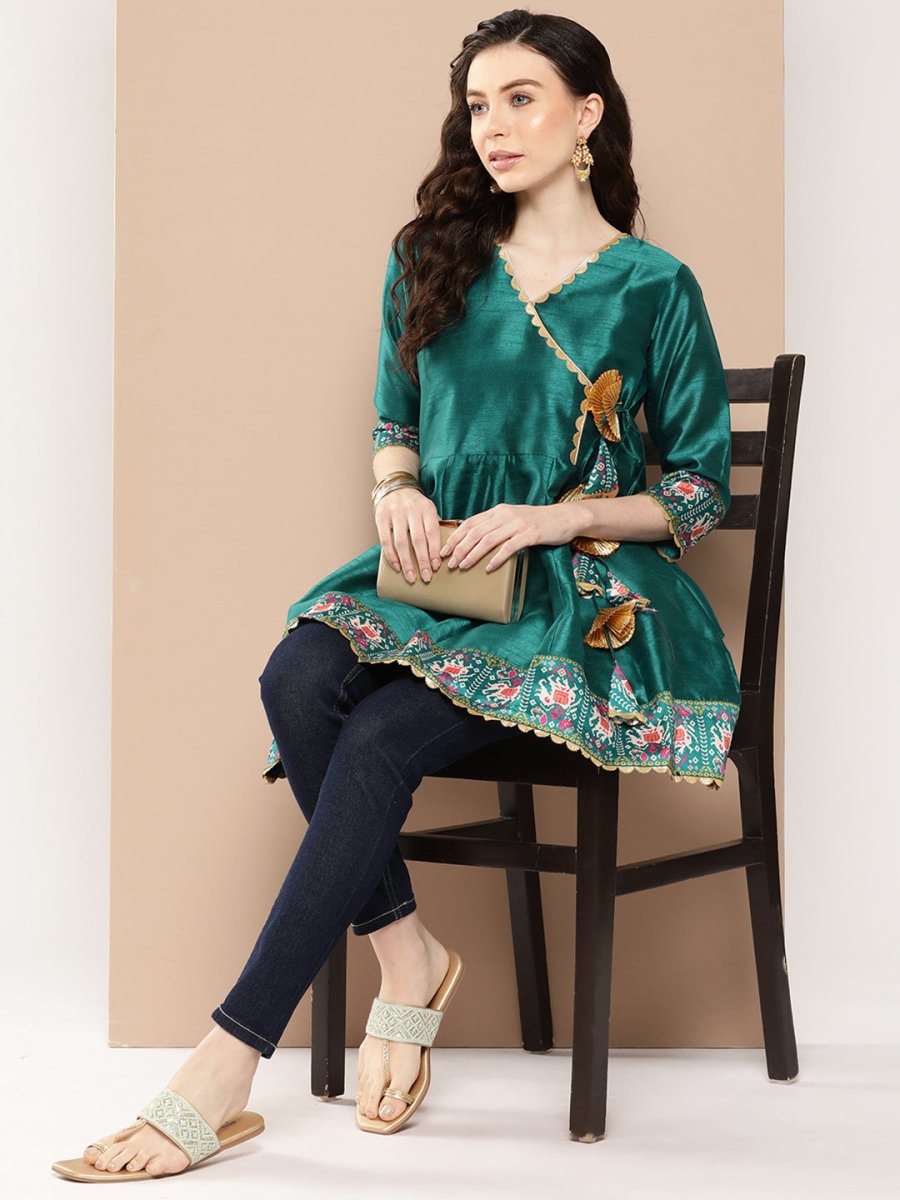 Ahalyaa Embroidered Ethnic Tunic | Swadesiicart