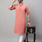 Even Apparels Maroon Pure Cotton Kurta With Band Collar | Swadesiicart