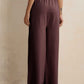 trueBrowns Brown Woollen Flared Pants | Swadesiicart