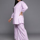 Ahalyaa Plus Size Striped Tunic with Palazzos | Swadesiicart