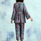 trueBrowns Grey Printed Velvet Co-Ord Set - Swadesiicart