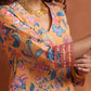 trueBrowns Orange Print Kurta Co-ord Set - Swadesiicart