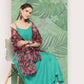 InWeave Women's Teal Strappy Set W Black Pink Camelia Or Duptta - Swadesiicart