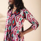 trueBrowns Pink Cotton Ikat Flared Kurta Pant Set | Swadesiicart