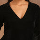 trueBrowns Black Velvet Dress | Swadesiicart