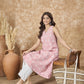 InWeave Pastel Peach V Neck Aline Kurta Set - Swadesiicart