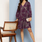 Ahalyaa Floral Print Puff Sleeves Empire Crepe Ethnic Dress | Swadesiicart
