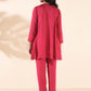 trueBrowns Carrot Viscose Dobby Flared Co-ord Set - Swadesiicart