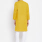 Even Apparels Yellow Pure Cotton Kurta With Band Collar | Swadesiicart