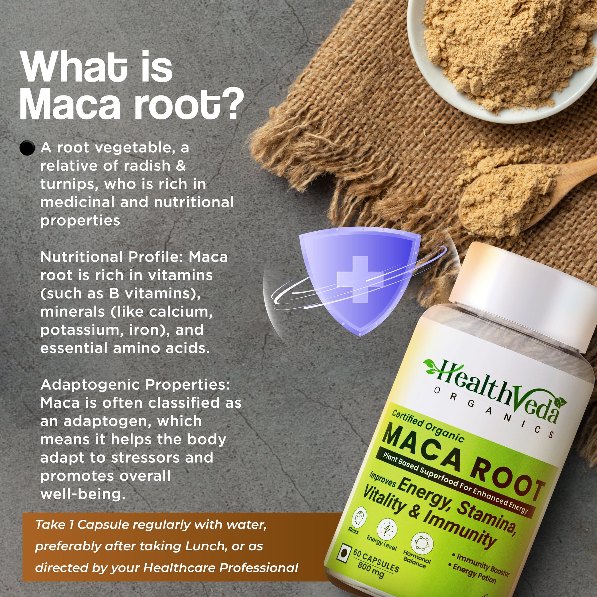 Health Veda Organics Maca Root Capsules | Swadesiicart