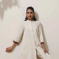 trueBrowns Off-White Cotton Linen Kurta Pant Set | Swadesiicart
