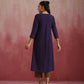 trueBrowns Purple Cotton Dobby Kurta Set | Swadesiicart