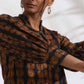 trueBrowns Black Cotton Print Straight Kurta Set | Swadesiicart