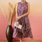 InWeave Dusty Mauve Paisley Round Neck Kurta Short Palazzo Set - Swadesiicart